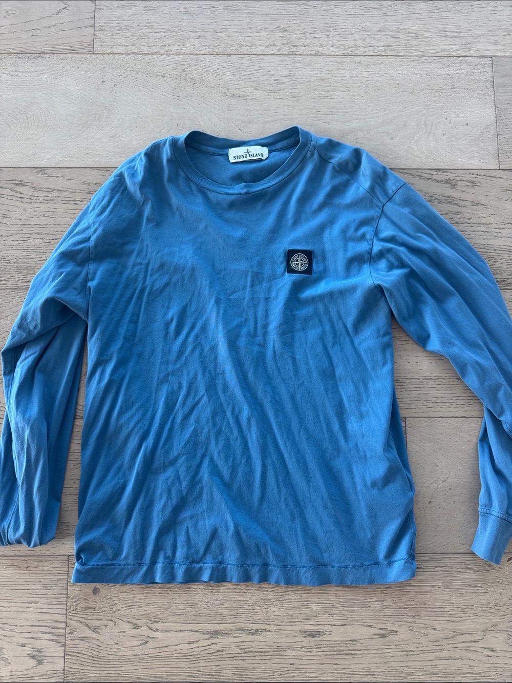 Stone Island Men’s Long-Sleeve Compass Patch Crewneck - Blue